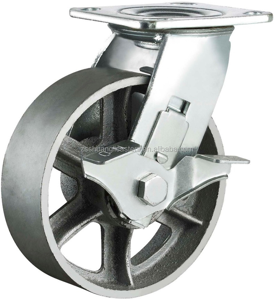 Transport Caster Wheel 200mm 8inch Swivel Cast Iron Trolley wheel