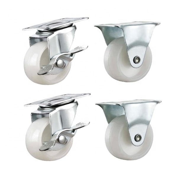 Light Duty Nylon Caster Wheels 4pcs set small plastic furniture castor wheel 1.5 inch swivel cart castor wheel