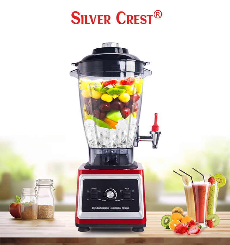 Silver Crest 10L Red Large Capacity Heavy Duty Juice Mixer Blender Machine Table Commercial Food Processor Blenders for Kitchen