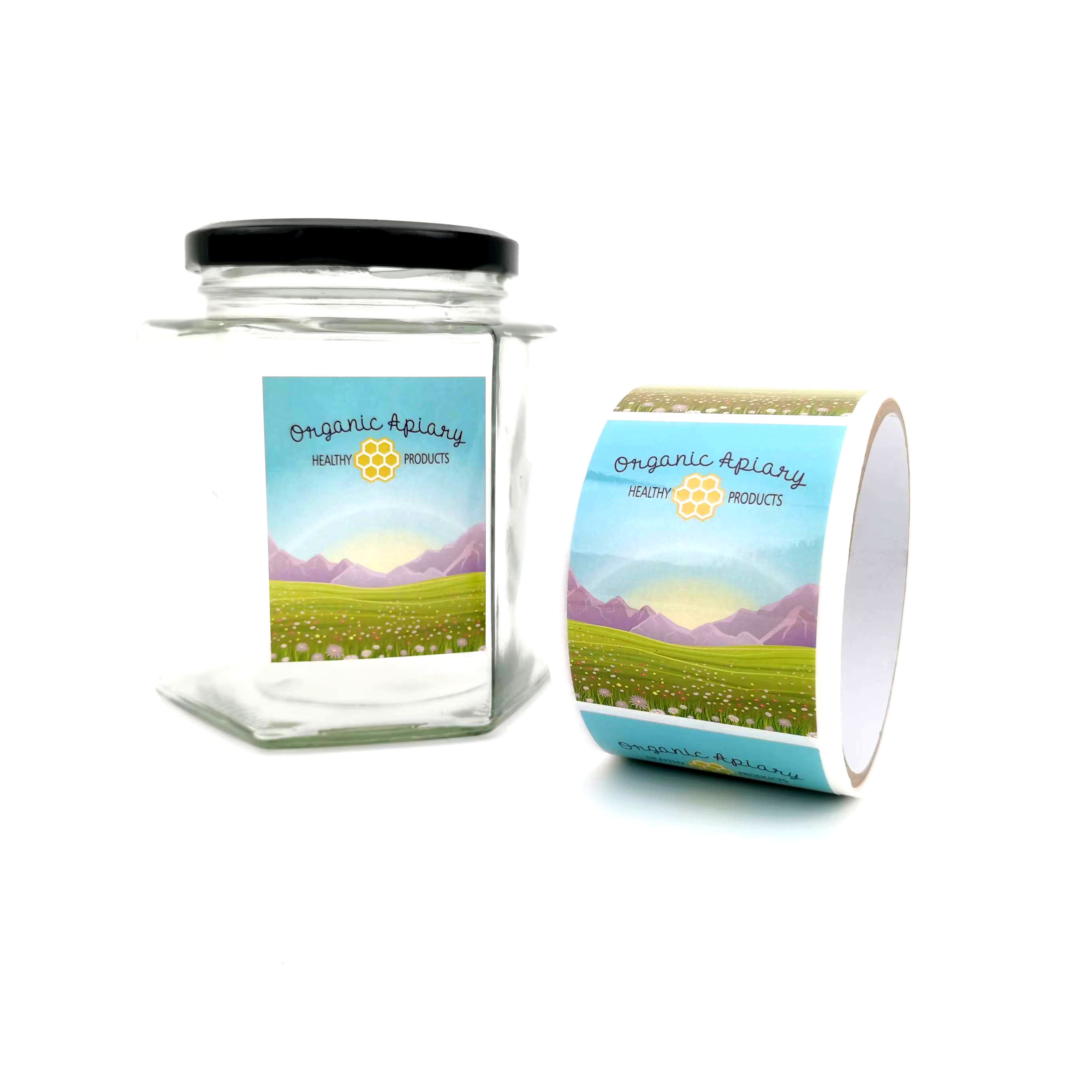 Digital printing logo glass jar packaging seal label jam honey bottle adhesive stickers for jar