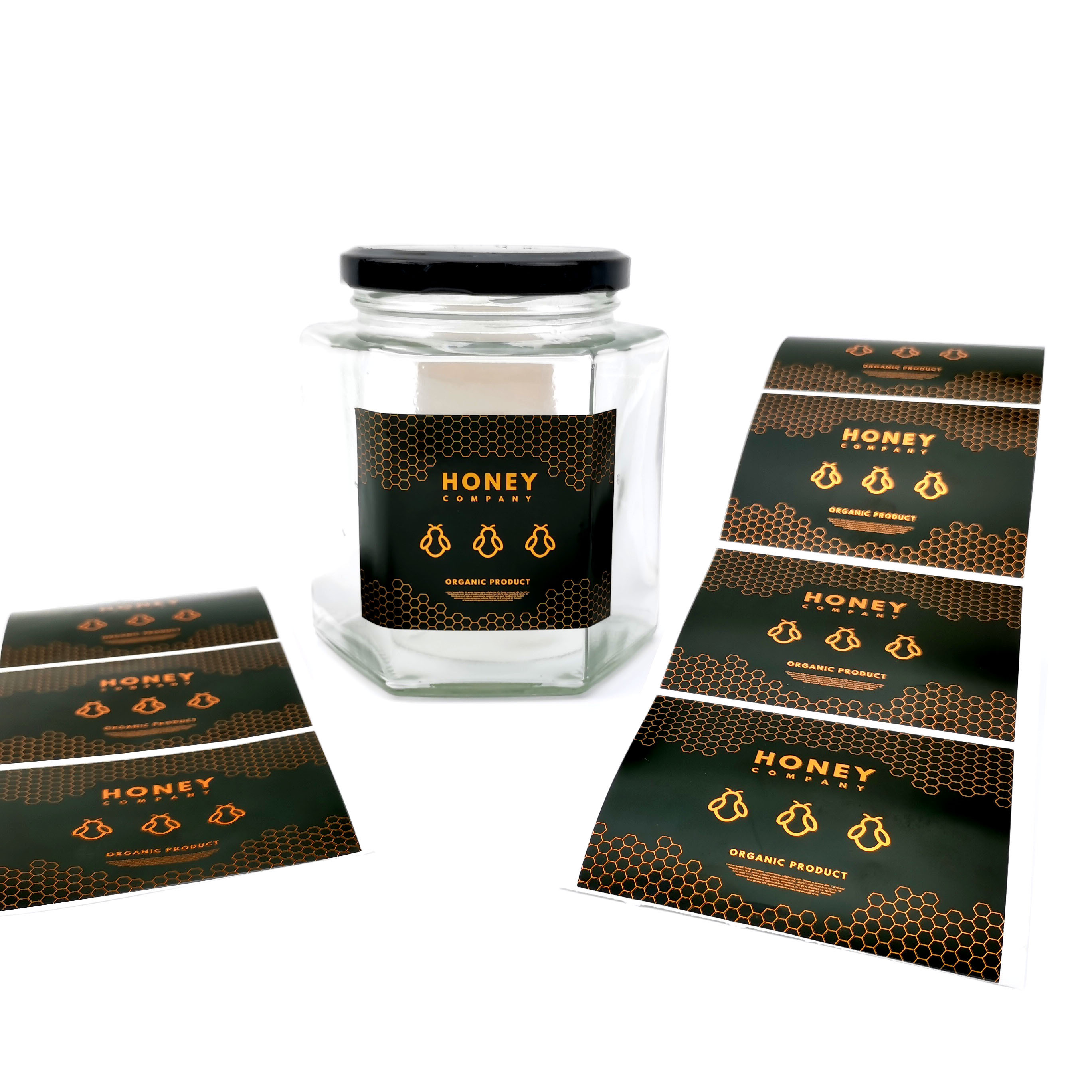 Digital printing logo glass jar packaging seal label jam honey bottle adhesive stickers for jar