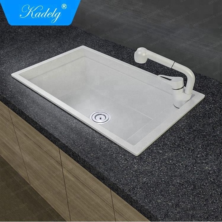 Single White Granite Kitchen Sink Farm Sink kitchen