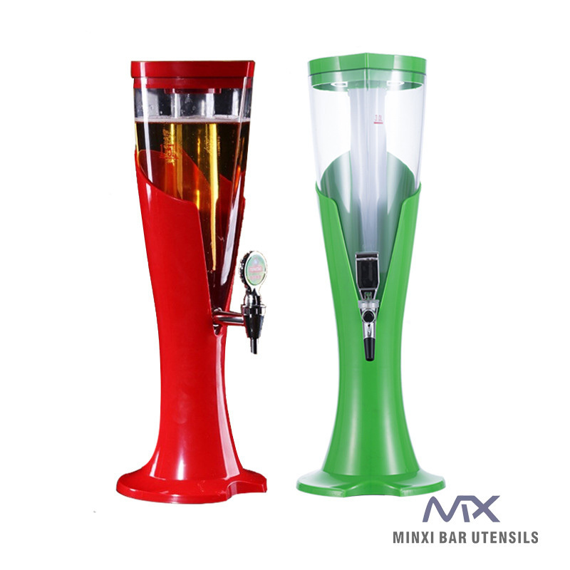 Large Capacity Beer Barrel Wine Cannon Wine Tower Column KTV 2L3L luminous Bar Beverage Dispenser