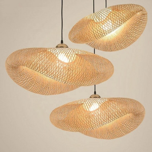 Nordic LED Wood Pendant Lamp Bamboo Kitchen Fixtures Led Pendant Light Suspension Home Indoor Dining Room Hanging Lamp Luminaire