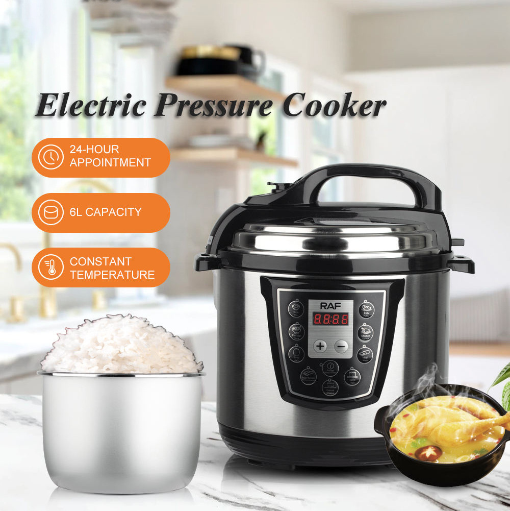 2024 Newest Multifunctional Slow Cooker Smart Programmable Rice Cooker 6L Electric Pressure Cooker with Warmer