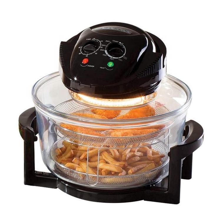 Multifunctional Infrared Halogen Oven Countertop Air Fryer With Stainless Steel Extender For Chicken Steak Fish Ribs