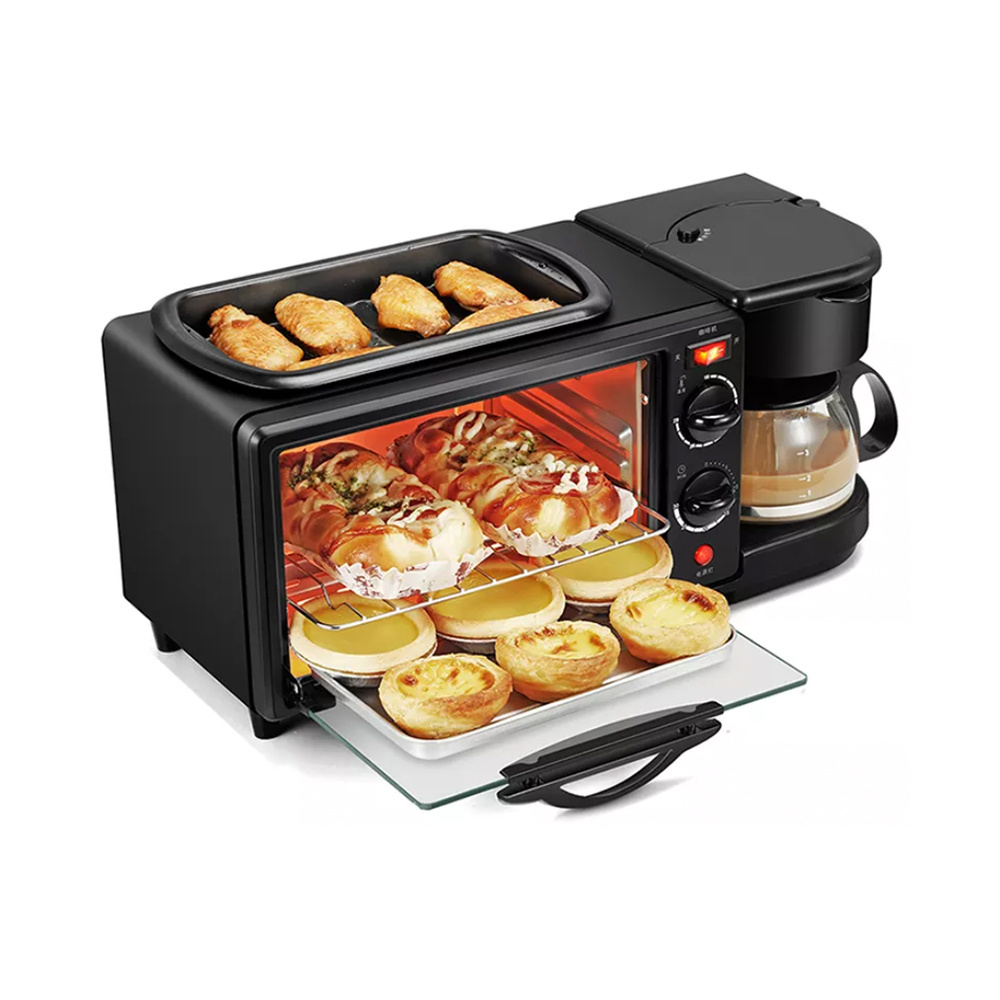 2024 Hot Sale  Agreat New Design Multifunction 3 In 1 Breakfast Set Toaster Coffee Maker Frying Breakfast Maker