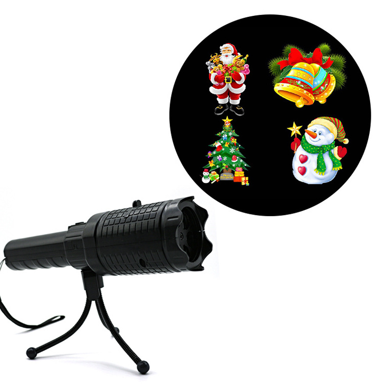 Pattern flashlight Christmas Halloween holiday theme handheld Christmas lights children's gifts Card projection flashlight