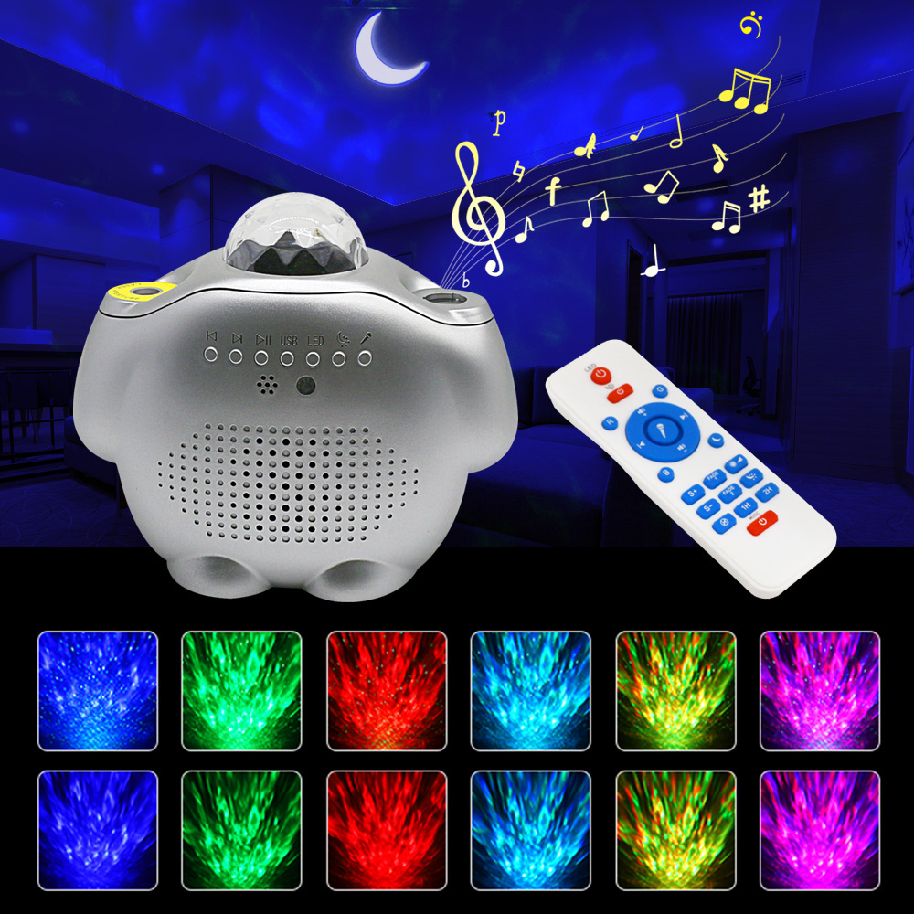 Remote control intelligent Blue tooth music audio indoor star light projector  water pattern star light projector