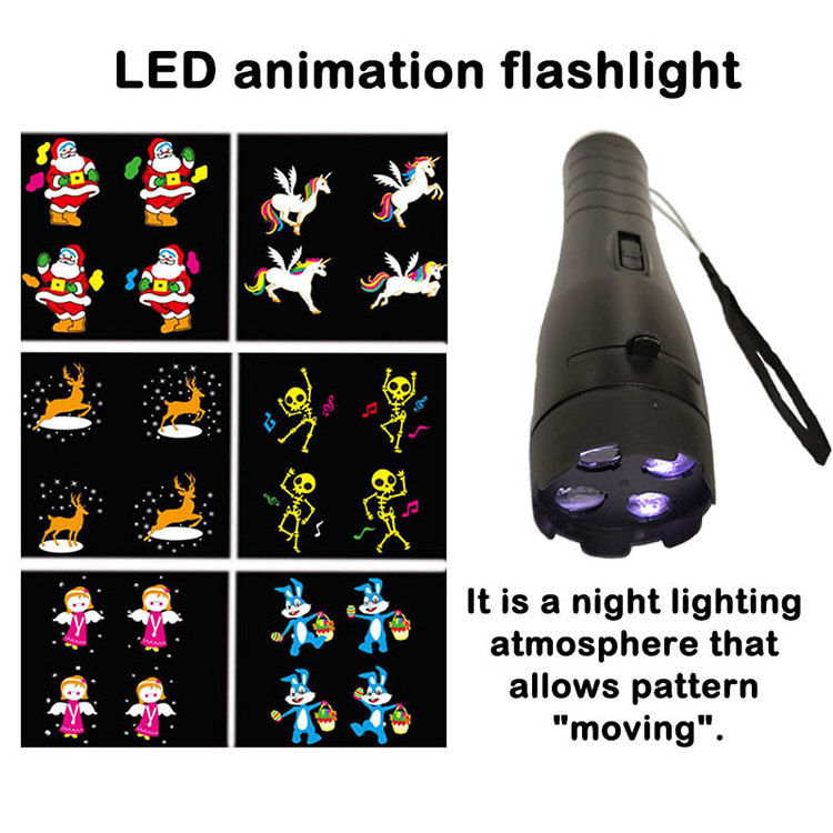 Animation flashlight Christmas atmosphere lighting Led Charger Flashlight