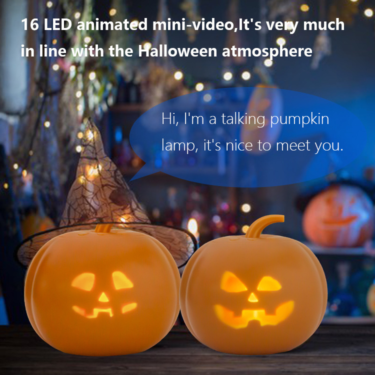 Halloween pumpkin lights Children's gifts 8 voice video lamp projector holiday decorations Talking Singing Halloween  lights