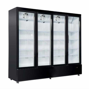 Four doors large glass freezer display refrigerator Beverage cooler