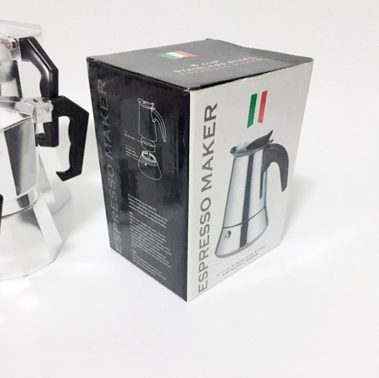 Camping Italian Induction Stovetop Maker Espresso High Quality Coffee 304 Stainless Steel Moka Pot