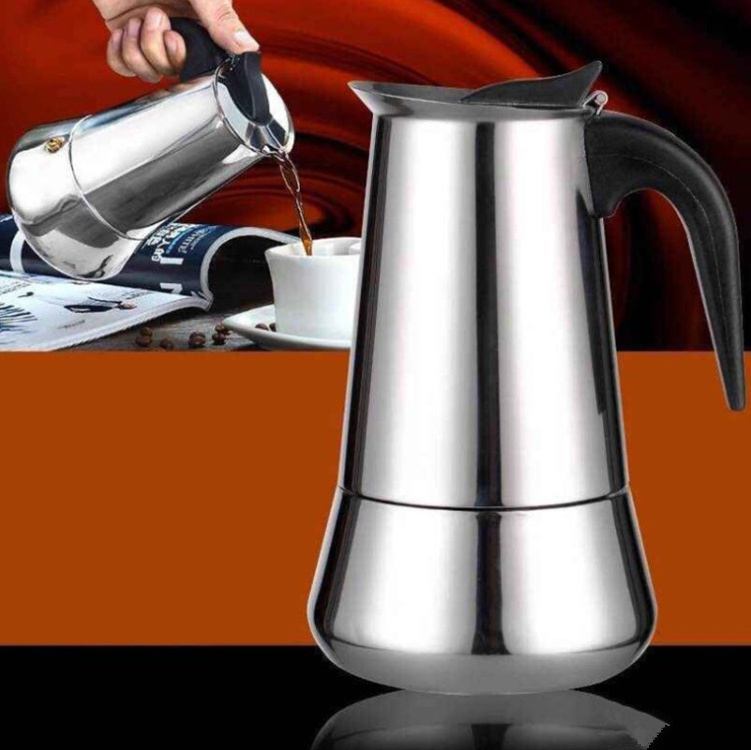 Camping Italian Induction Stovetop Maker Espresso High Quality Coffee 304 Stainless Steel Moka Pot