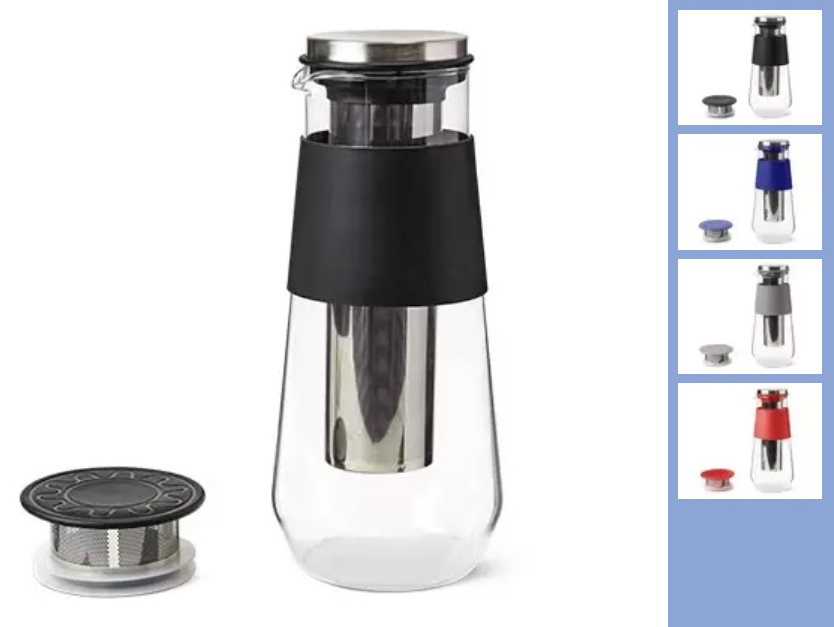 Cold Brew Coffee Maker Stainless Steel Mesh Filter Durable Glass Large Capacity 1500ML Airtight Portable Reusable Easy To Clean