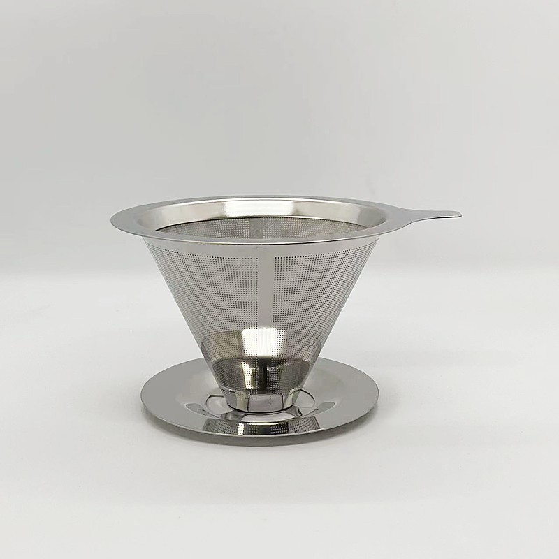 Paper-Free High Quality Pour Over Filter Coffee Maker 304 Stainless Steel Portable Coffee Filter With Stand