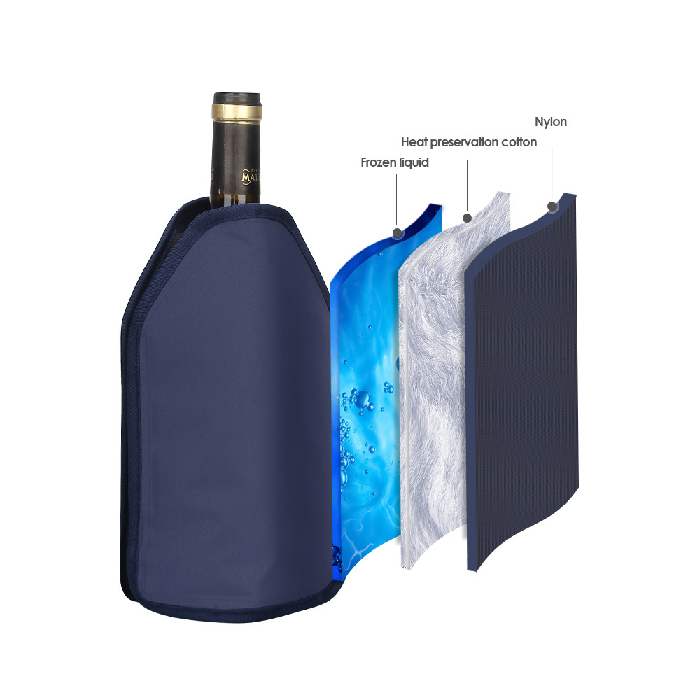 Insulated Portable Neoprene Gel Sleeve Bottle Bag Beverage Wine Cooler