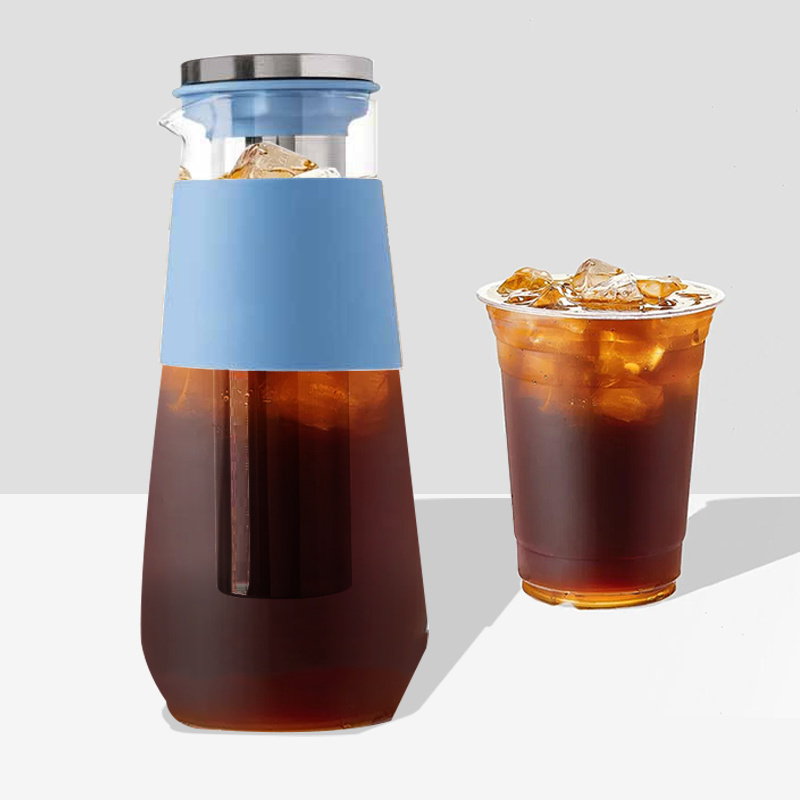 Easy To Clean Reusable Stainless Steel Mesh Filter Pitcher Jar Airtight Ice Tea Brewer Cold Brew Coffee Maker