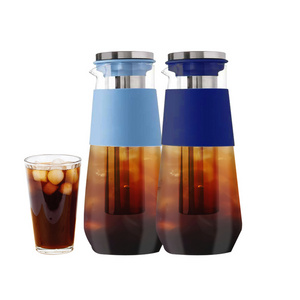 Cold Brew Coffee Maker Stainless Steel Mesh Filter Durable Glass Large Capacity 1500ML Airtight Portable Reusable Easy To Clean