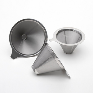 Paper-Free High Quality Pour Over Filter Coffee Maker 304 Stainless Steel Portable Coffee Filter With Stand