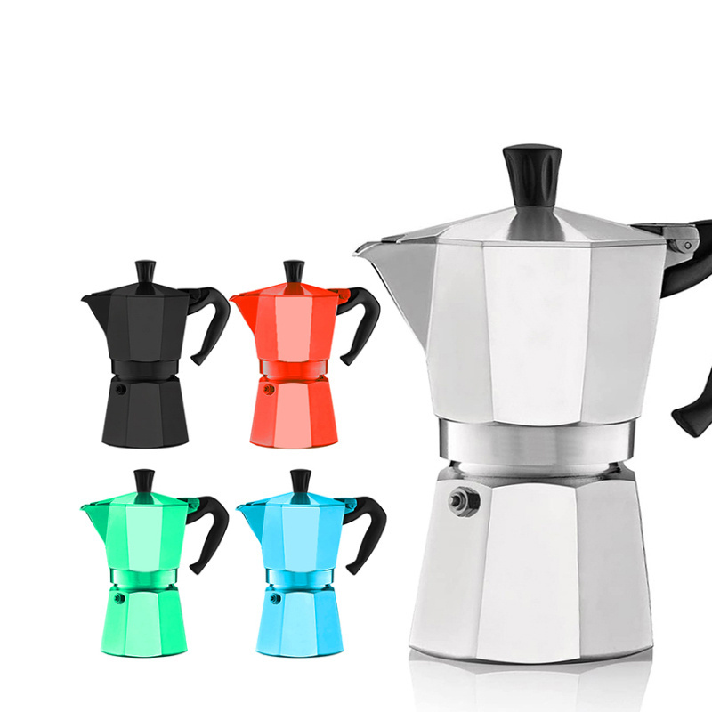 Classic Camping Glass Double Valve  Stovetop Espresso Coffee Electric Espresso Maker 1 Cup Moka Pot