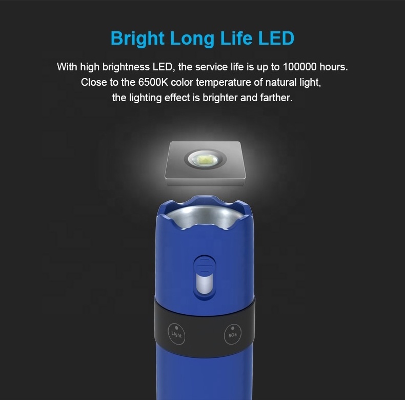 6 in 1 mountain climbing gear multi-functional tool rechargeable led flashlight survival kit gear