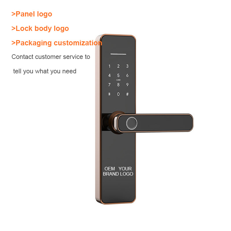 Taichen bedroom door smart lock Tuya APP TTlock with fingerprint digital password card key unlock electronic door lock