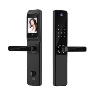 Taichen new T2508 Tuya Smart lock with cat's eye screen fingerprint password card key door opening electronic door lock