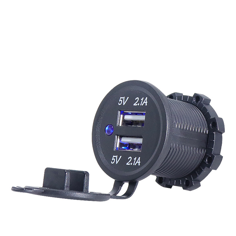 Factory Price 12v 4.2A Dual USB Car Charger Socket for Car Bus Boat Motorcycle