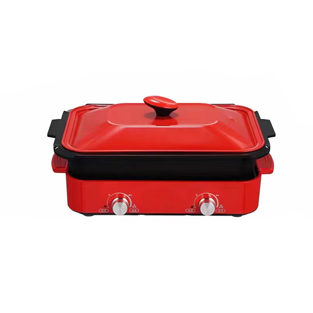 Electric Grill with Hot Pot Independent Dual Temperature Control Electric Hot Pot & Grill