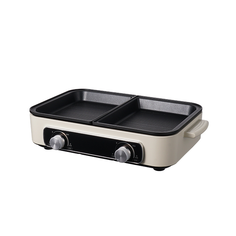 Electric Grill with Hot Pot Independent Dual Temperature Control Electric Hot Pot & Grill