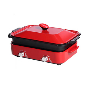 Electric Grill with Hot Pot Independent Dual Temperature Control Electric Hot Pot & Grill