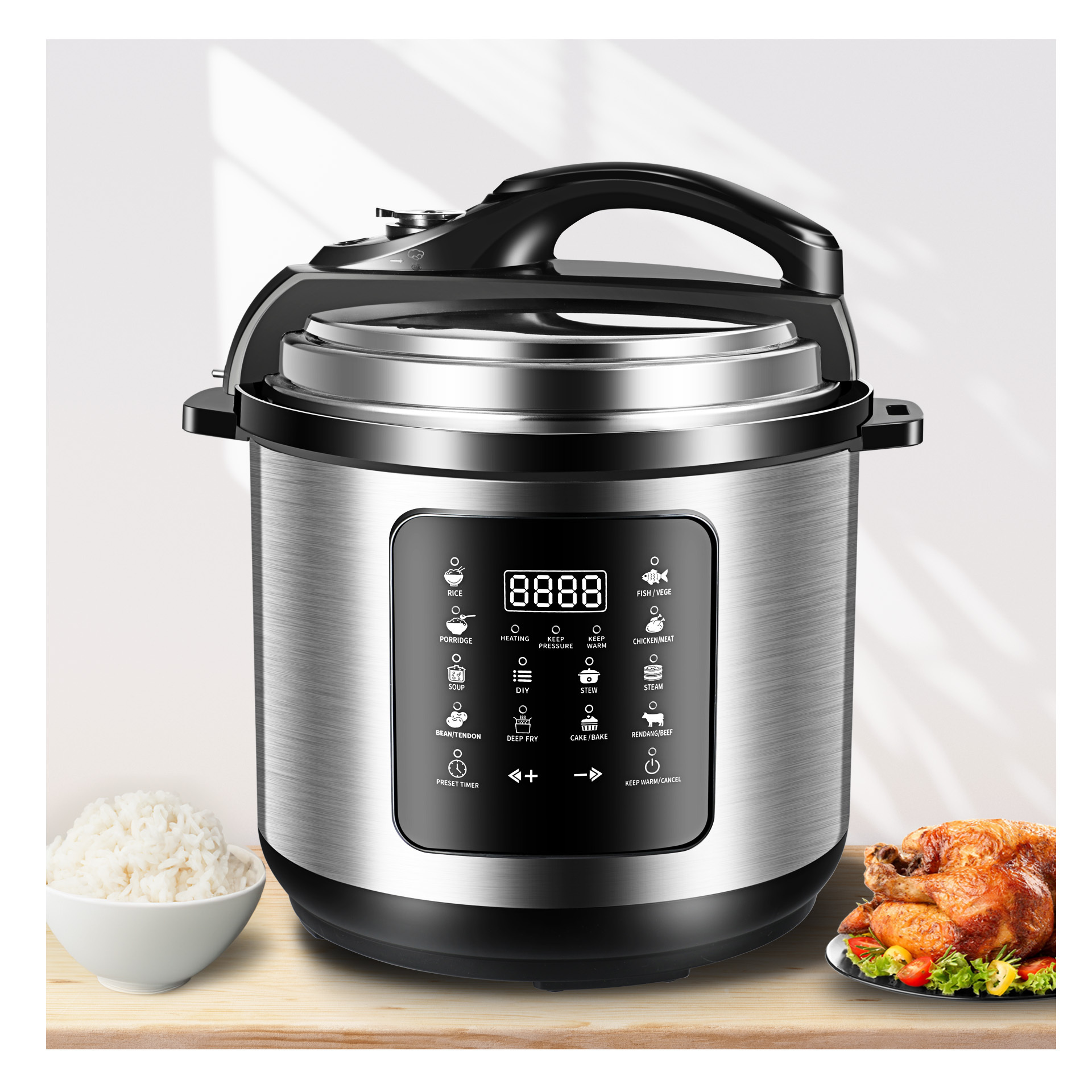 Electric Pressure Cooker Kitchen Appliances Electric Programmable Pot Stainless Steel 5L 6L Pressure Cooker