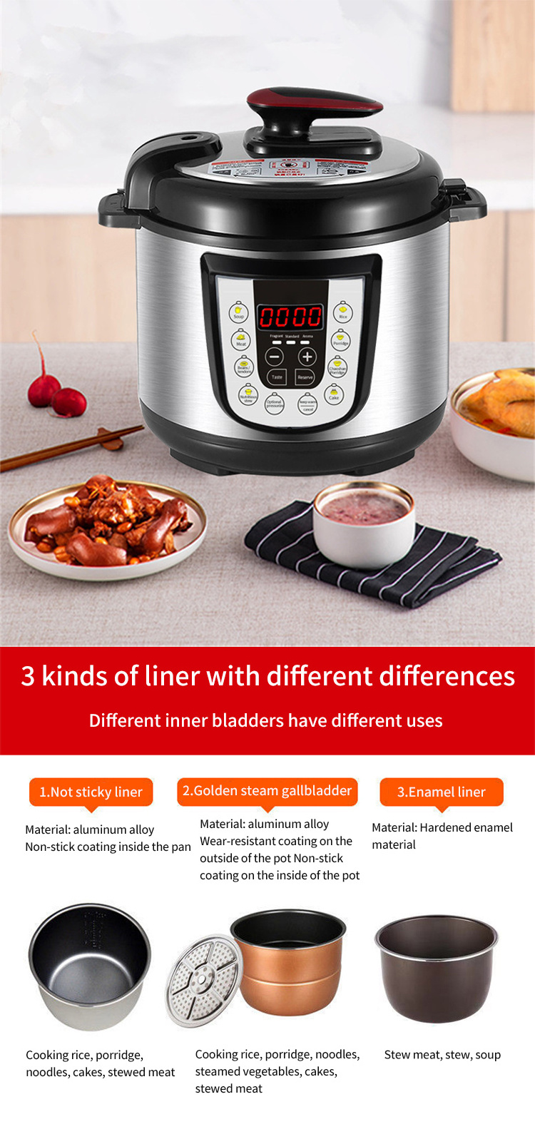 High grade commercial pressure cooker superior automatic electric pressure cooker microcomputer industrial steam pressure cooker