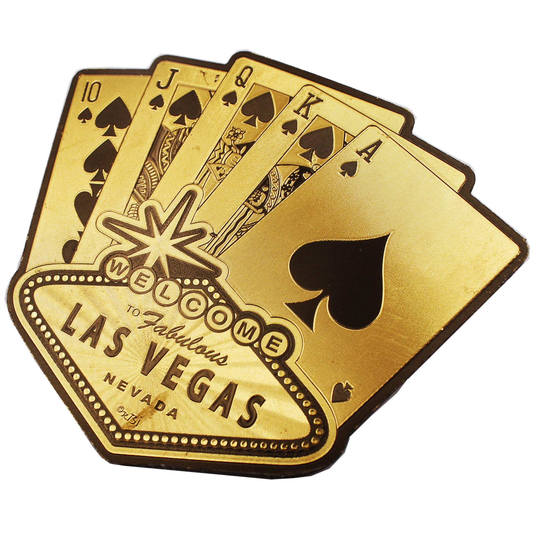 Double Sides Logo Playing Cards Design Aluminum Foil Fridge Magnet For Casino Las Vegas Nevada Gambling City Tour Gift