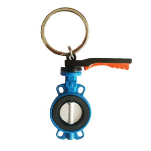 Custom 3d rotation Air butterfly valve shape keychain for souvenir and gift promotion