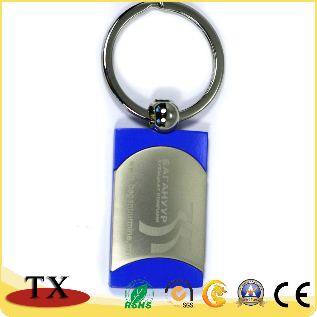 Factory direct sale custom made metal stamped luxury black nickel glow reflective pendant keychain