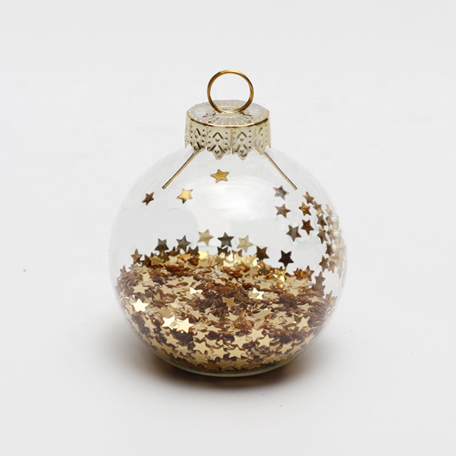 Crystal Glass Ball Gold Star House Christmas Tree Decoration hanging Ornament