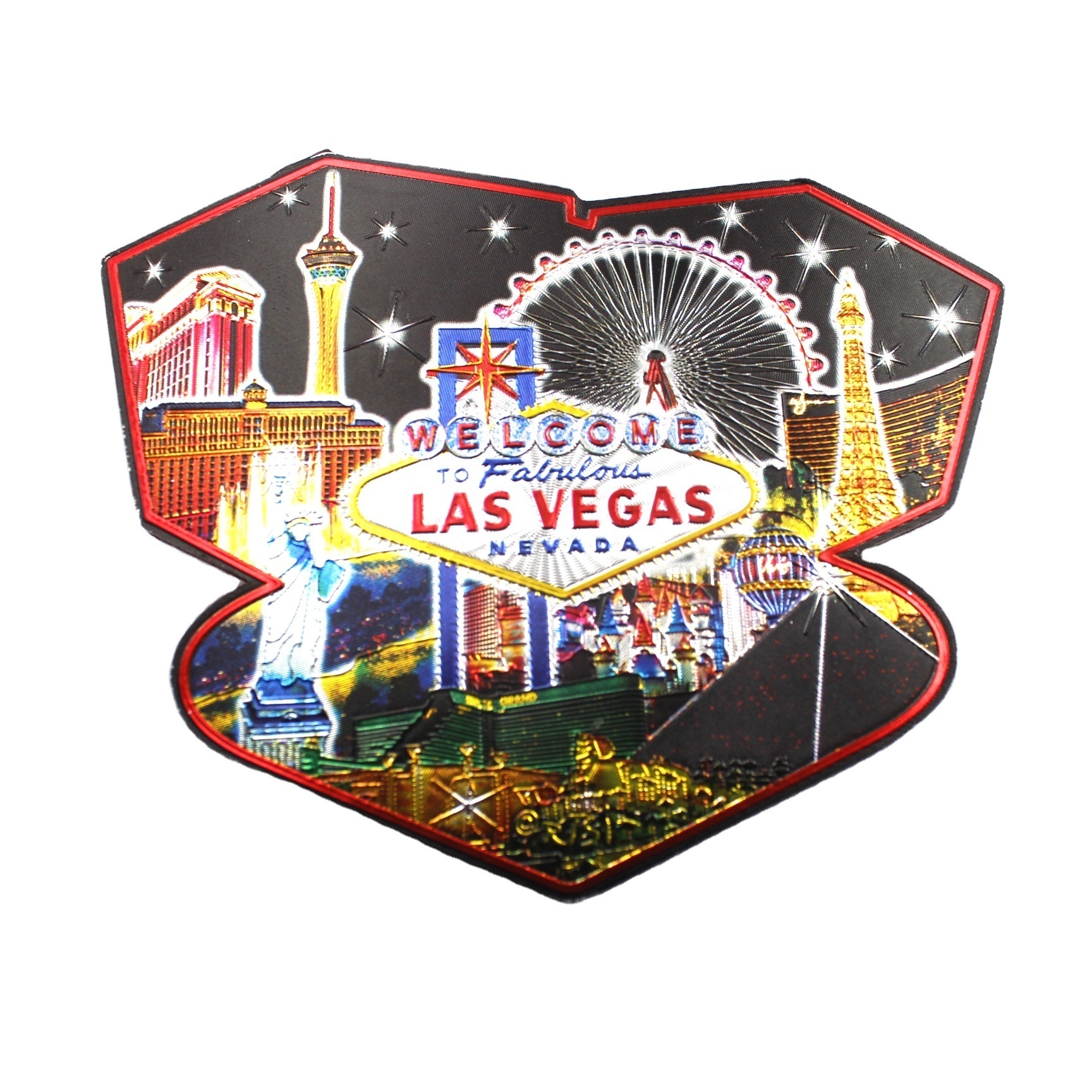 Custom US Dollar Aluminum Foil Fridge Magnet For Casino Las Vegas Nevada Gambling City Tour Gift paper sticker  for USA souvenir