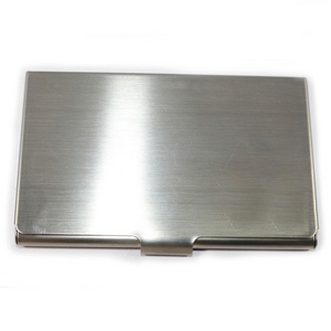 Brush Satin Matt Metal Pocket Slim Carrier Wallet Stainless Steel Business Card Case Holder