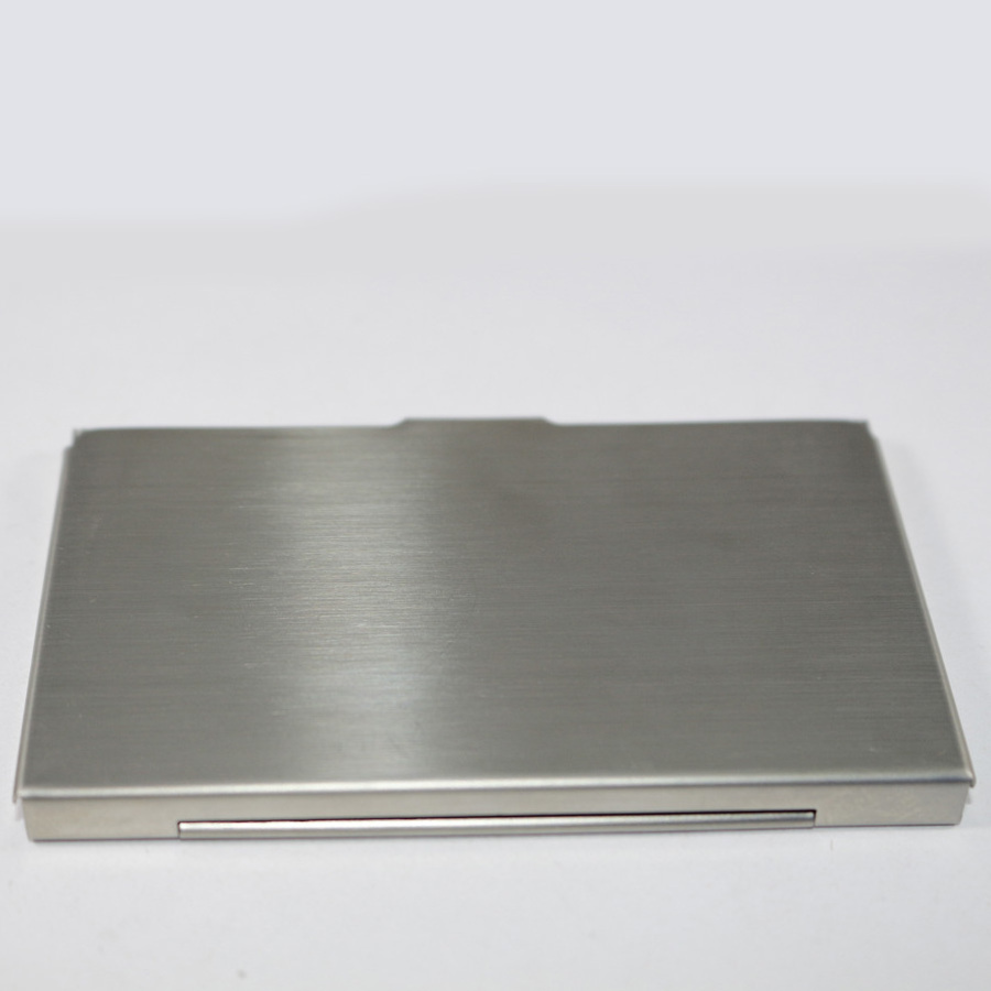 Brush Satin Matt Metal Pocket Slim Carrier Wallet Stainless Steel Business Card Case Holder