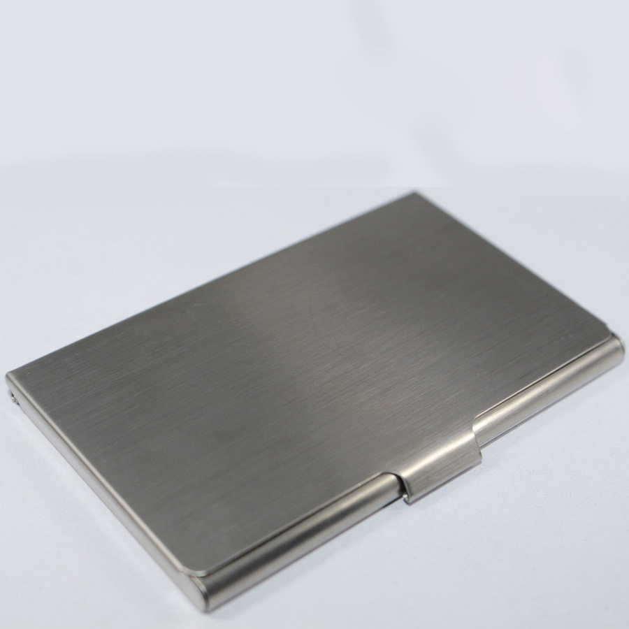 Brush Satin Matt Metal Pocket Slim Carrier Wallet Stainless Steel Business Card Case Holder