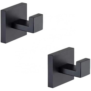 Black Wall Hooks Stainless Steel Towel Keys Hanger Wall Mount Storage Hook black zinc alloy Metal hook for Bathroom accessories