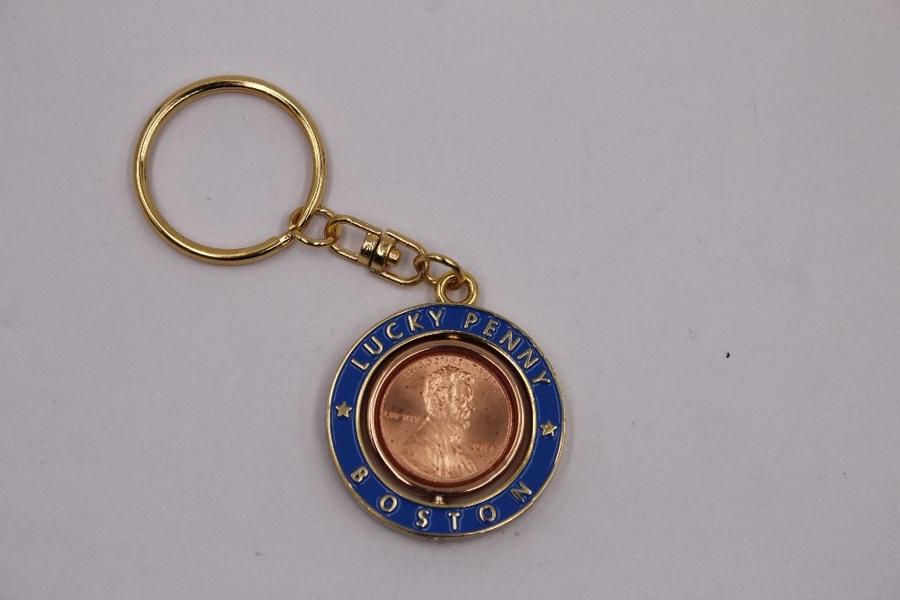 Golden Infill Color Epoxy Spinning Coin Keychain For USA Souvenir