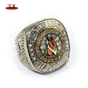 Custom Souvenir metal Championship finger ring for men with crystal