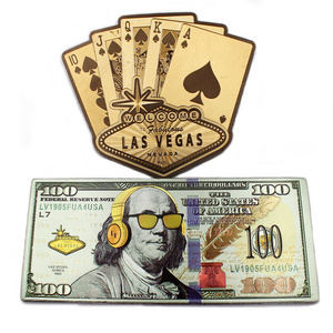 Custom US Dollar  Aluminum Foil Fridge Magnet For Casino Las Vegas Nevada Gambling City Tour Gift