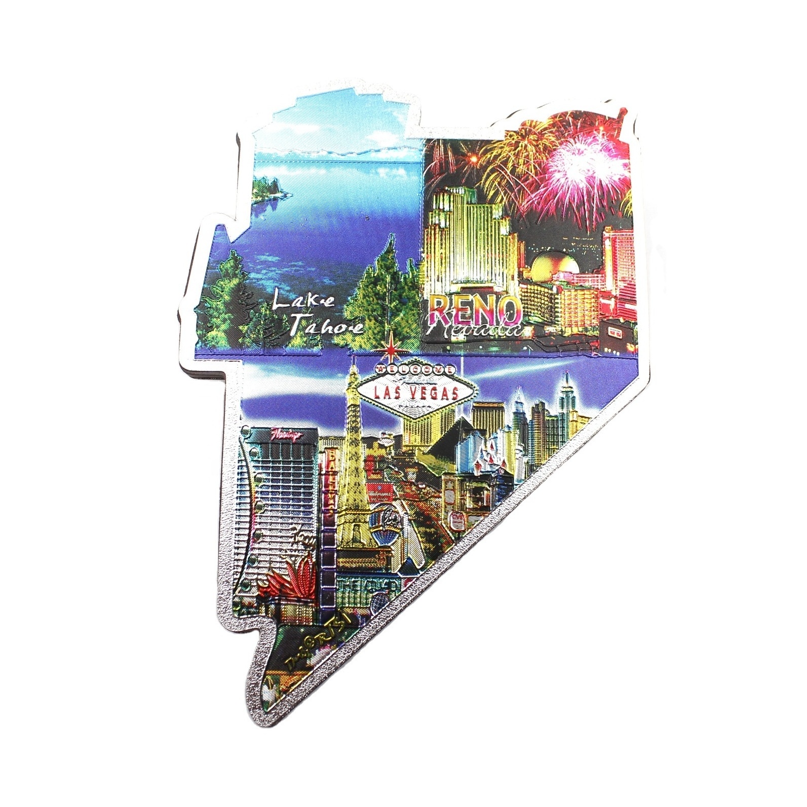 Custom US Dollar Aluminum Foil Fridge Magnet For Casino Las Vegas Nevada Gambling City Tour Gift paper sticker  for USA souvenir