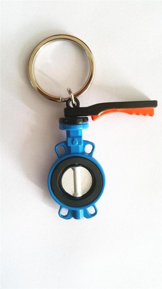 Custom 3d rotation Air butterfly valve shape keychain for souvenir and gift promotion