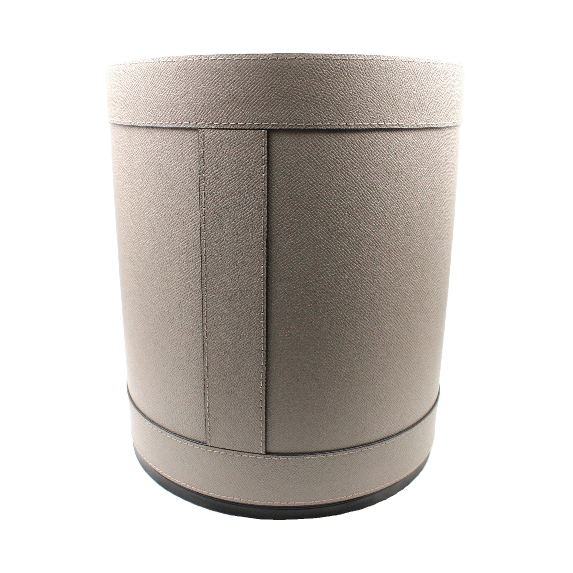 Top Quality Metal and Leather Waste Bin Dustbin Garbage Bins Segregated Garbage Can for Restaurant Bathroom Hotel Living Room