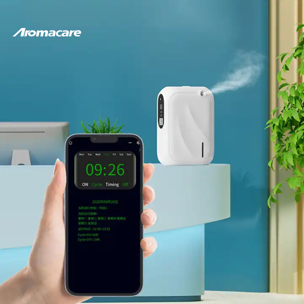 Aromacare Hotel Bathroom Wall Mounted Smart Wifi Electric Aroma Air Scent Diffuser Machine